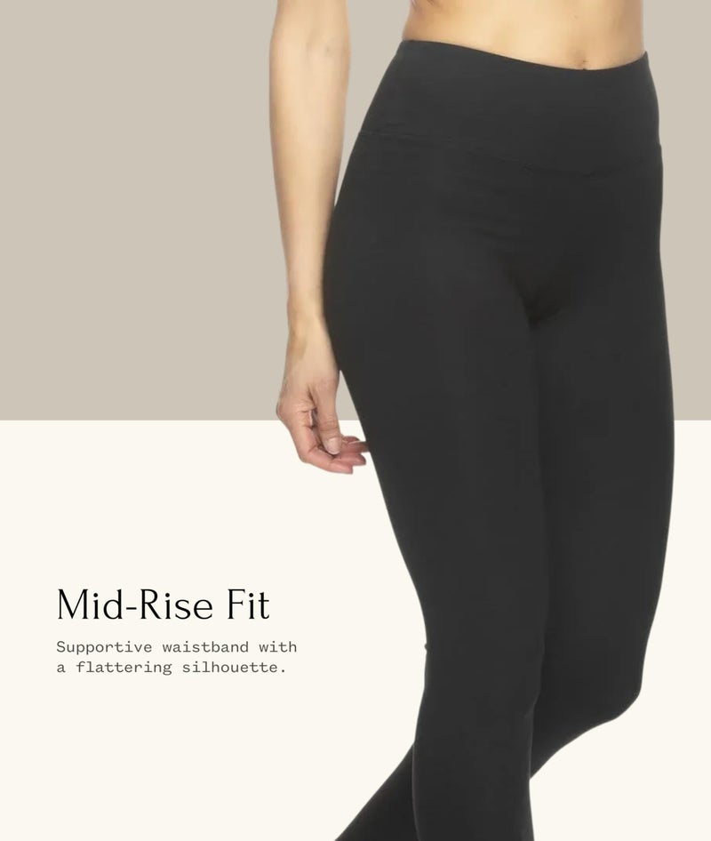 Felina Sueded Athleisure Performance Legging (2-Pack) Womens Leggings w/Slimming Waist Band Style: C3690RT Black - Image 4